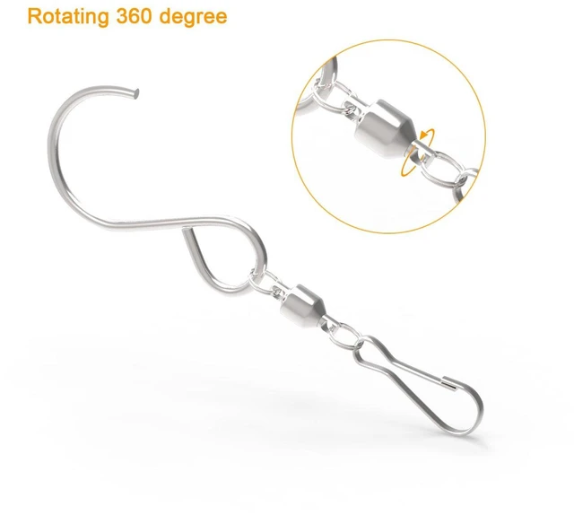 Alt view image 4 of 7 - Swivel Hooks Clips for Hanging Wind Spinners Wind Chimes Hanging Plants Crystal Twisters Pots Birdcage Party Ornaments Hooks - Pack of 6