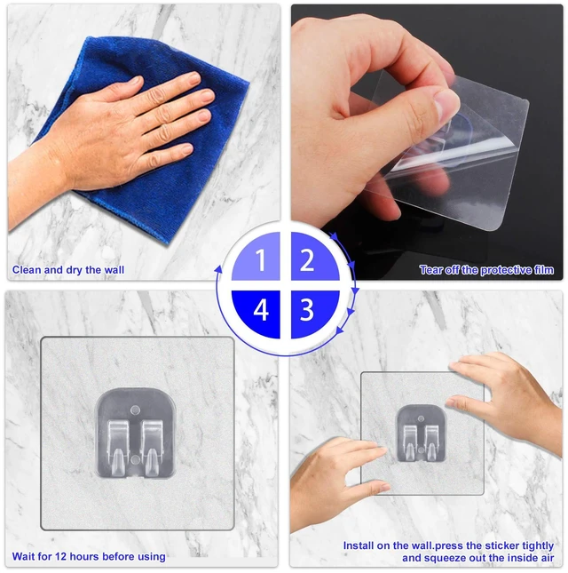 Alt view image 4 of 7 - Corner Shower Caddy Adhesive Sticker Hooks for Shower Caddy 4 Pcs | Basket Bathroom Shelf Compatible with KINCMAXSMARTAKE, JOMARTO, Flowmist, Nieifi, HapiRm, Odesign, Lovelers