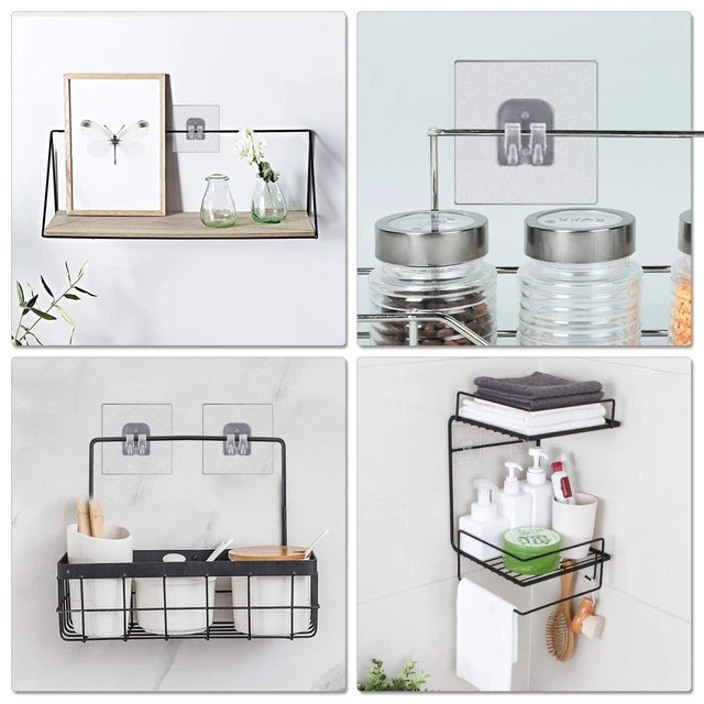 Alt view image 6 of 7 - Corner Shower Caddy Adhesive Sticker Hooks for Shower Caddy 4 Pcs | Basket Bathroom Shelf Compatible with KINCMAXSMARTAKE, JOMARTO, Flowmist, Nieifi, HapiRm, Odesign, Lovelers