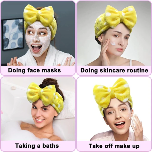Alt view image 7 of 7 - t Super Soft Polka Dots Wash Cosmetic Headband Hairlace (yellow polka dots)