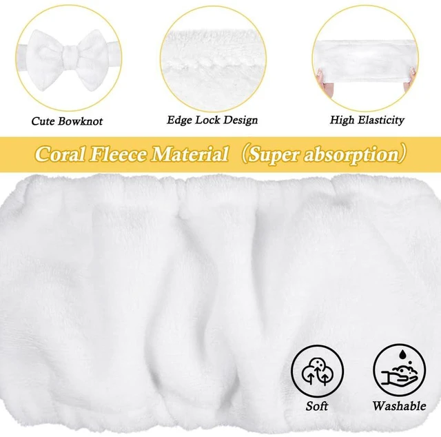 Alt view image 7 of 7 - Skincare Headband, Soft Makeup Headwear with Bow for Washing Face | Girls Skincare Headband, Wide Elastic Fit, Stretches to 12.5 in, Washable, Keeps Hair Back for Facial Masks, Washing Face
