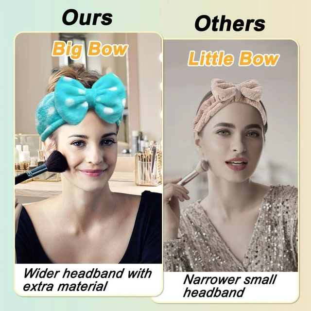 Alt view image 2 of 7 - Sweet Super Soft Polka Dots Wash Cosmetic Headband | Women Spa Headband, Washable Coral Fleece, Stretches to 12.5 in, Holds Hair Back for Makeup, Facial Masks, and Showers