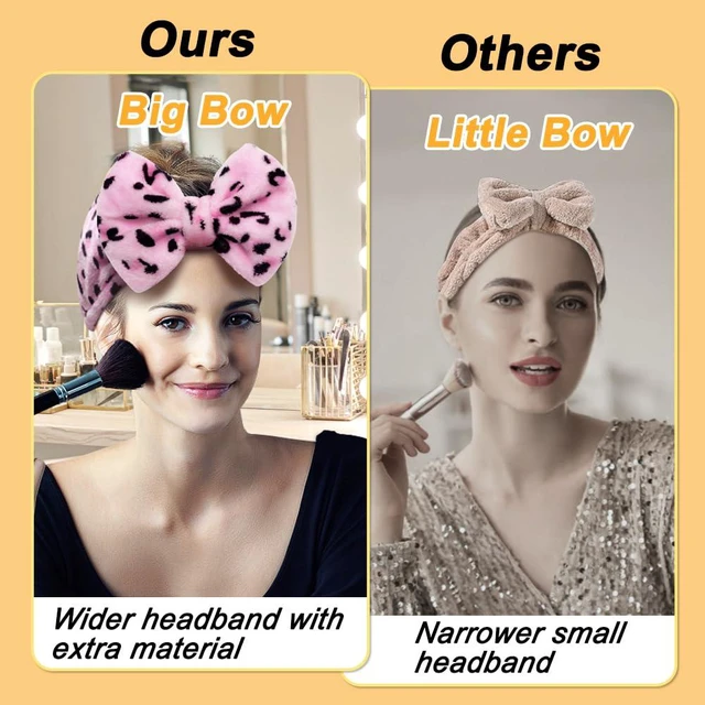 Alt view image 2 of 7 - Women Fashion Lovely Soft Carol Fleece Bowknot Bow Makeup Cosmetic Shower Elastic Hair Band Hairlace Headband (Pink)