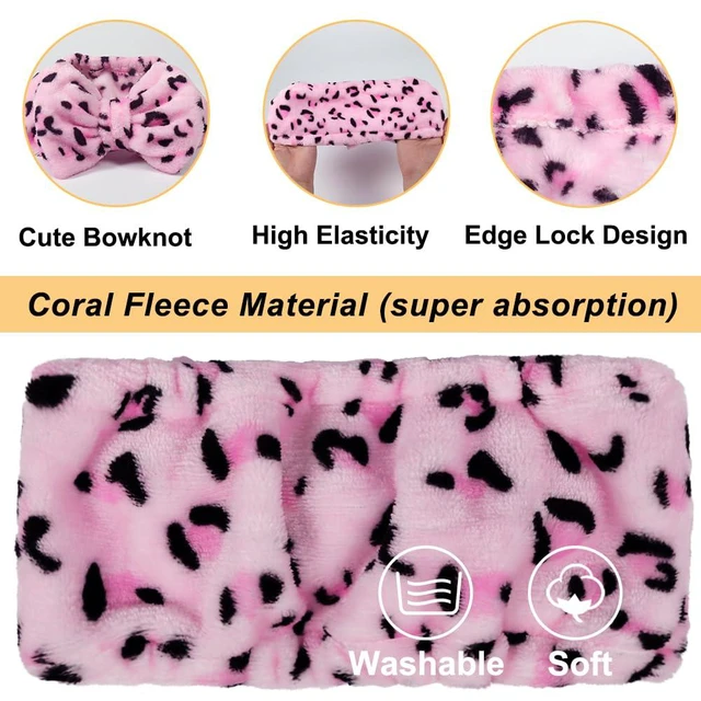 Alt view image 4 of 7 - Women Fashion Lovely Soft Carol Fleece Bowknot Bow Makeup Cosmetic Shower Elastic Hair Band Hairlace Headband (Pink)