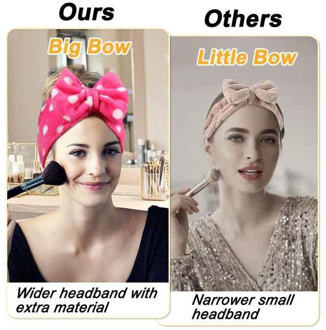 Alt view image 2 of 7 - Sweet Super Soft t Polka Dots Wash Cosmetic Headband Hairlace (Rose Polka dots)