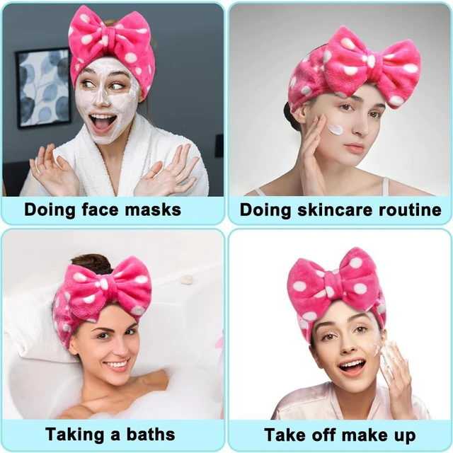 Alt view image 7 of 7 - Sweet Super Soft t Polka Dots Wash Cosmetic Headband Hairlace (Rose Polka dots)