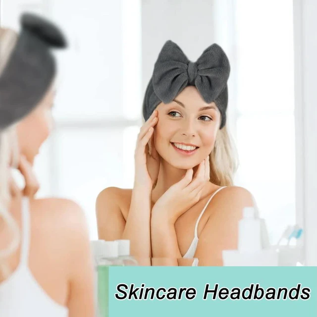 Alt view image 6 of 7 - Soft Women Makeup Headband with Bow for Washing Face | Washable Girls Spa Headband, Stretches to 12.5 in, Keeps Hair Back and Dry for Facial Masks, Skincare and Showers