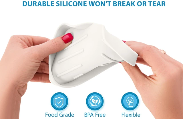 Alt view image 6 of 7 - Silicone Soap Dish & Tray - Self Draining, Durable Rubber with Drainage - Kitchen & Shower Soap Holder