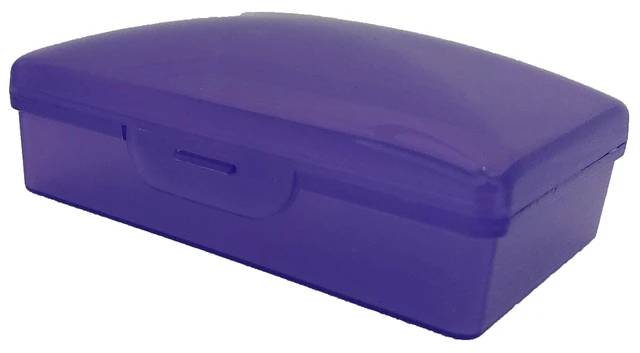 Alt view image 3 of 5 - Soap Box - - Travel Soapbox with Hinged Lid and Secure Latch Durable Storage Container - Purple