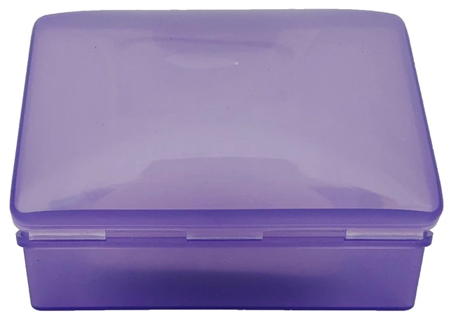 Alt view image 5 of 5 - Soap Box - - Travel Soapbox with Hinged Lid and Secure Latch Durable Storage Container - Purple