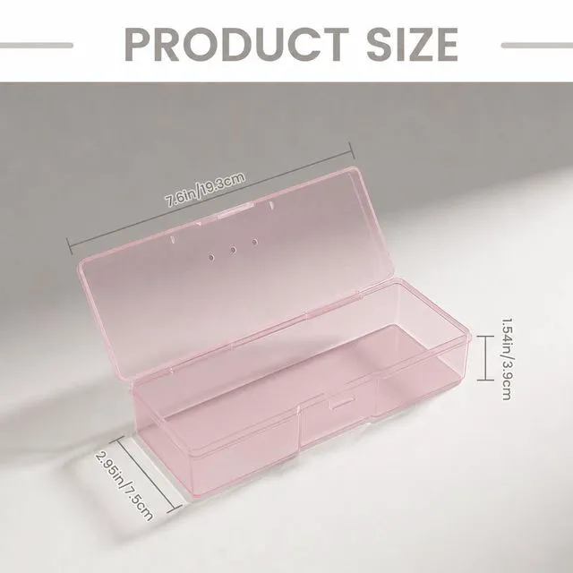 Alt view image 2 of 7 - Nail Tool Box, Storage Boxes for Nail Tool Manicure Tool Organizer | Transparent Pink Plastic Nail Art Tool Box Storage Case Nail Supplies