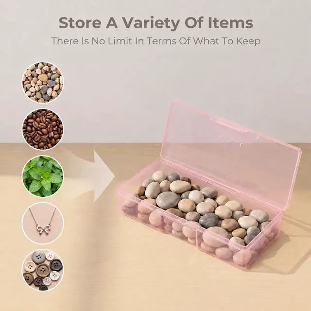 Alt view image 7 of 7 - Nail Tool Box, Storage Boxes for Nail Tool Manicure Tool Organizer | Transparent Pink Plastic Nail Art Tool Box Storage Case Nail Supplies
