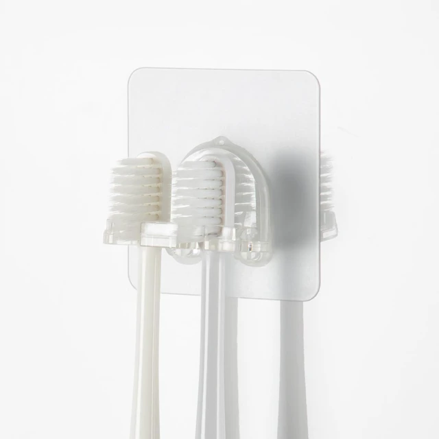 Main image of Toothbrush Holder 4 Packs Clean Polycarbonate for Bathroom Shower Easy Installation, No Drilling, No Glue, Wall Mounted, Home Decor Essentials, Transparent