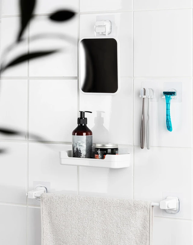 Alt view image 5 of 6 - Toothbrush Holder 4 Packs Clean Polycarbonate for Bathroom Shower Easy Installation, No Drilling, No Glue, Wall Mounted, Home Decor Essentials, Transparent