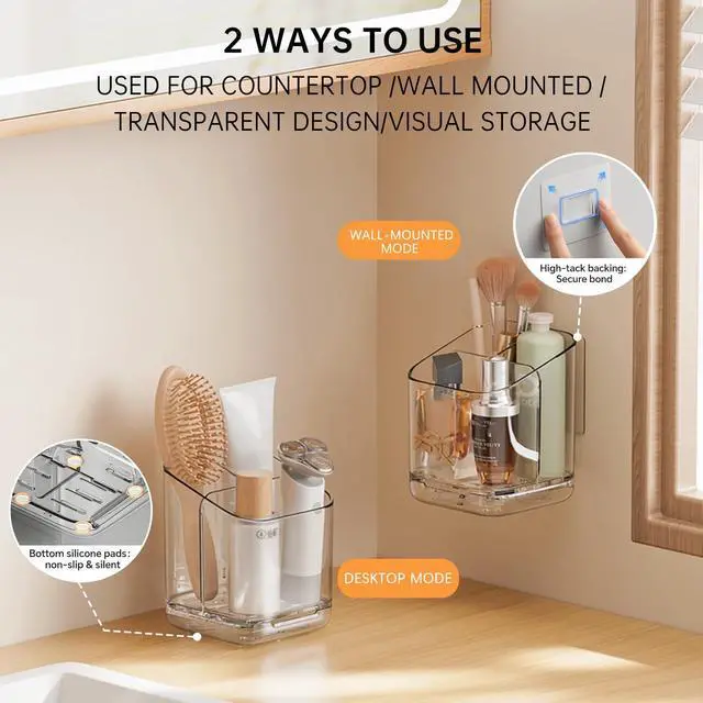 Alt view image 2 of 7 - Electric Toothbrush HolderToothbrush and Toothpaste Holder for Bathroom,3 Slots Toothbrush Organizer with Adjustable Dividers for Bathroom/Kitchen/Office/Kids
