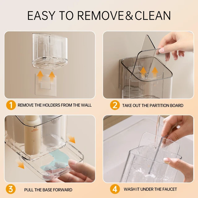 Alt view image 7 of 7 - Electric Toothbrush HolderToothbrush and Toothpaste Holder for Bathroom,3 Slots Toothbrush Organizer with Adjustable Dividers for Bathroom/Kitchen/Office/Kids