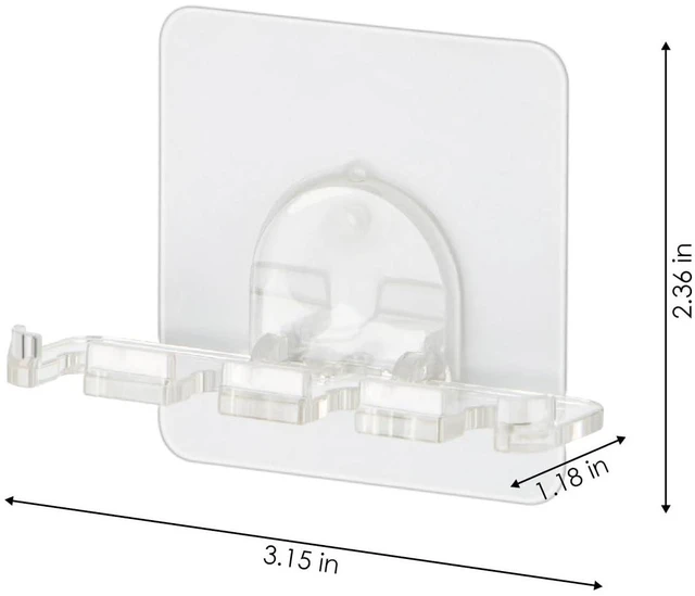 Alt view image 5 of 7 - Toothbrush Holder 2 Packs Clean Polycarbonate for Bathroom Shower Easy Installation, No Drilling, No Glue, Wall Mounted, Home Decor Essentials, Transparent