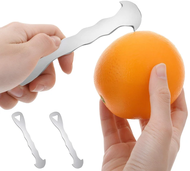 Main image of Orange Peeler Tool 2 Pack Stainless Steel Citrus Peeler for Oranges | Grapefruits, Lemons Ergonomic Fruit Skin Remover & Slicer