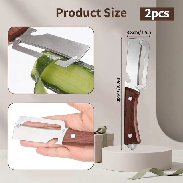 Alt view image 5 of 7 - 2Pcs 2 in 1 Stainless Steel Multifunctional Vegetable Peeler | Stainless Steel Peeler with Bottle Opener Kitchen Tool for Fruit Veggie Pumpkin Papaya Zucchini Peeling Potato Carrot Peeler