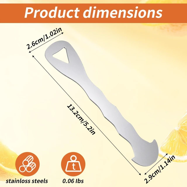 Alt view image 2 of 7 - Orange Peeler Tool 2 Pack Stainless Steel Citrus Peeler for Oranges | Grapefruits, Lemons Ergonomic Fruit Skin Remover & Slicer