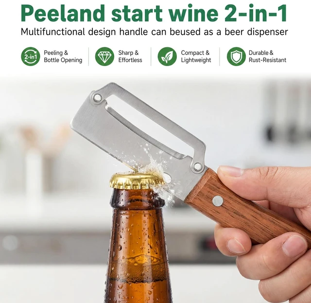 Alt view image 3 of 7 - 2 In 1 Stainless Steel Multi Functional Kitchen Vegetable Peeler | with Ergonomic Handle and Bottle Opener Kitchen Tool for Fruit Veggie Pumpkin Papaya Zucchini Peeling Potato Carrot (1)