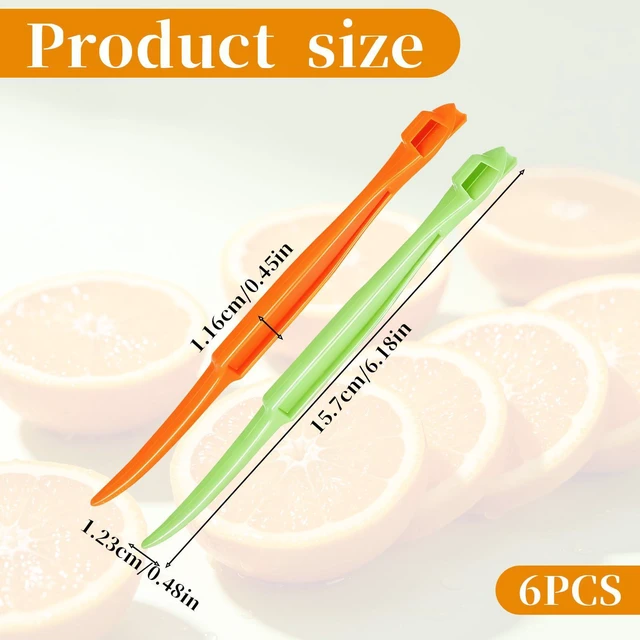 Alt view image 2 of 7 - 6 Pcs Orange Peeler Tools, Plastic Citrus Peel Cutter | Stick Orange Peelers Compact Design, Easy Fruit Peel Cutter with Long Handle (Green + Orange)