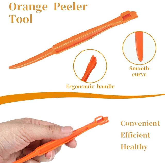 Alt view image 3 of 7 - 6 Pcs Orange Peeler Tools, Plastic Citrus Peel Cutter | Stick Orange Peelers Compact Design, Easy Fruit Peel Cutter with Long Handle (Green + Orange)