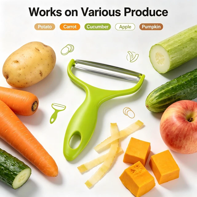 Alt view image 5 of 6 - 1PC Veggie Peeler Cabbage Shredder Wide Mouth Peeler Vegetables Fruit Stainless Steel Knife Cabbage Graters Salad Potato Slicer Kitchen Accessories