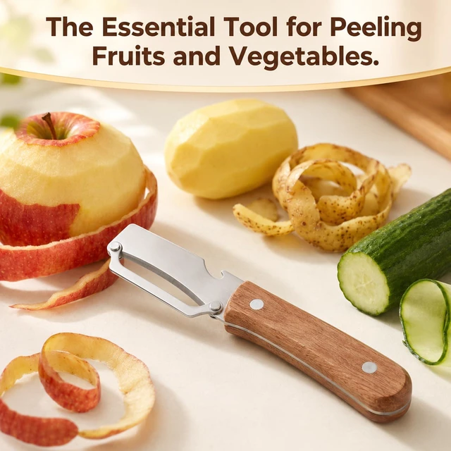 Alt view image 7 of 7 - 2 In 1 Stainless Steel Multi Functional Kitchen Vegetable Peeler | with Ergonomic Handle and Bottle Opener Kitchen Tool for Fruit Veggie Pumpkin Papaya Zucchini Peeling Potato Carrot (1)