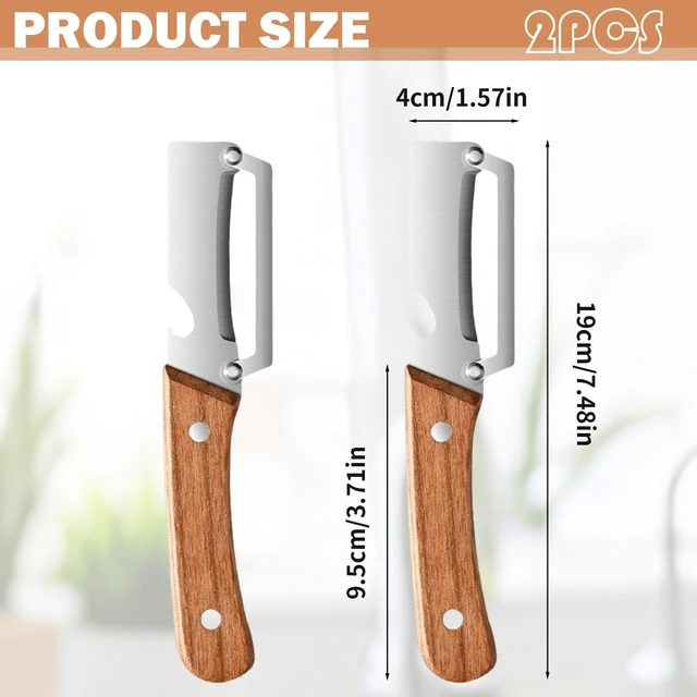 Alt view image 2 of 6 - 2 Pcs Multi-Functional Vegetable Peeler For Kitchen,Fruit Peeler,Potato Peeler,Stainless Steel Blade,With Wooden Handle And Bottle Opener, Kitchen Peeling Tool For Fruits Potatoes Apples Carrots