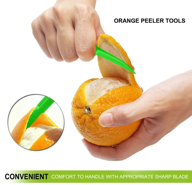 Alt view image 2 of 7 - Orange Peeler Tools Citrus Peel Cutter Plastic Fruit Slicer Cutter Lemon Peeler Opener Remover Fruit Vegetable Tools Kitchen Accessories Cooking Knife Kitchen Gadget Tool,2 Pack (Green+Orange)