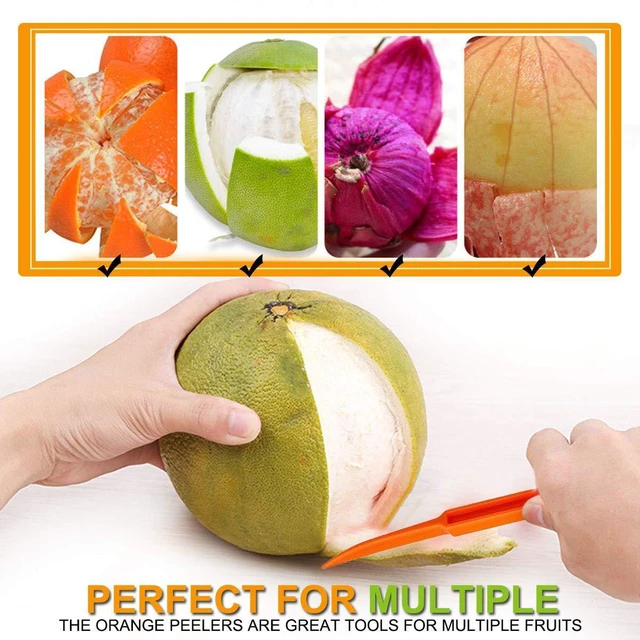 Alt view image 4 of 7 - Orange Peeler Tools Citrus Peel Cutter Plastic Fruit Slicer Cutter Lemon Peeler Opener Remover Fruit Vegetable Tools Kitchen Accessories Cooking Knife Kitchen Gadget Tool,2 Pack (Green+Orange)