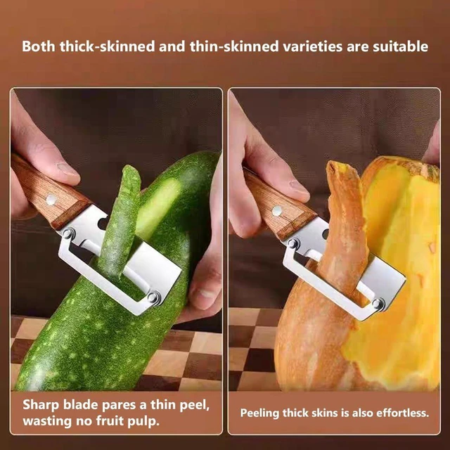 Alt view image 3 of 7 - Premium Vegetable Peeler with Wooden Handle and Bottle Opener, Multifunctional Vegetable Peeler for Kitchen,Designed for Peeling Various Fruits and Vegetables(1pcs)
