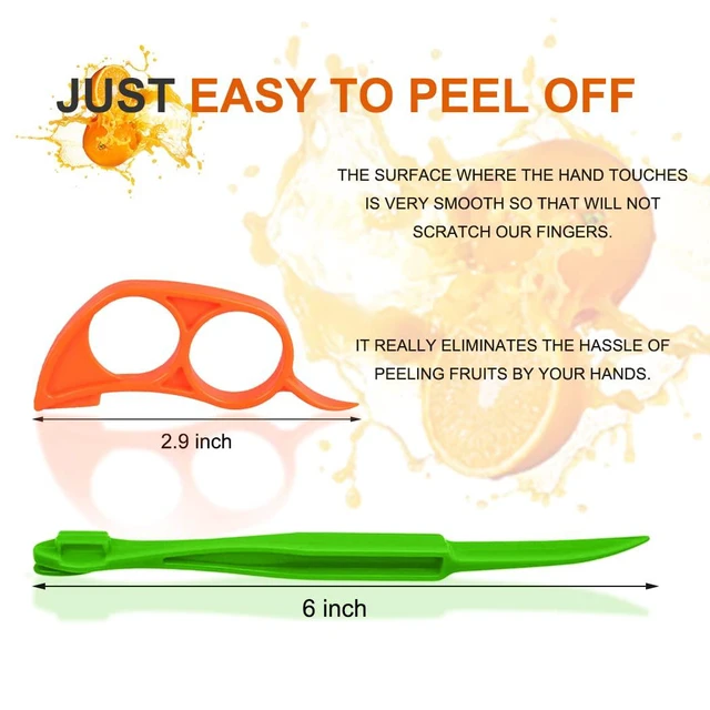 Alt view image 4 of 6 - Orange Peeler Tools Citrus Peel Cutter Plastic Easy Fruit Vegetable Slicer Cutter Lemon Peelers Opener Remover Fruit Tools Kitchen Utensils Gadgets Bladed Food Peeler Slicer (Multicolor)