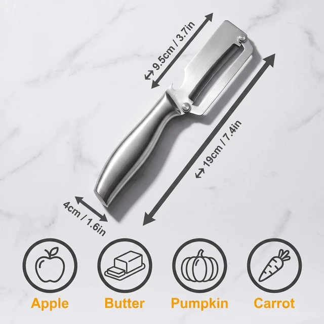 Alt view image 3 of 7 - 2-Pack Stainless Steel Vegetable Peeler Set - Professional Peelers, Commercial Grade Fruit & Vegetable Peelers for Kitchen, Dishwasher Safe, Rust Resistant