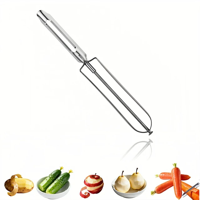 Main image of Professional Stainless Steel Vegetable Peeler - Old-School Rotary Blade for Potatoes, Carrots & Apples | Ergonomic Handle, Eye Remover | Commercial-Grade Kitchen Tool for Home & Restaurant Use