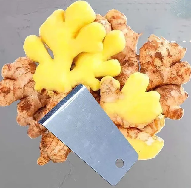 Alt view image 6 of 6 - Ginger Peel Remove Tools, 10 Pcs 2.2 Inch x 1.4 Inch Stainless Steel Peelings Knives for Ginger and Fruits (10)