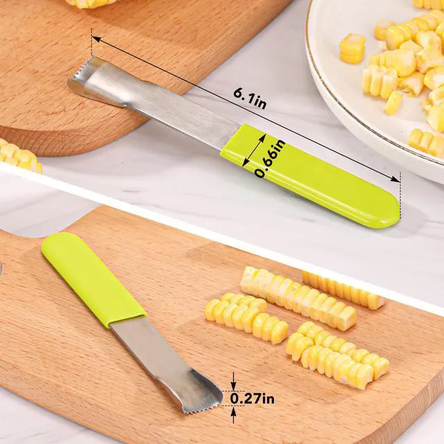 Alt view image 5 of 7 - Corn Prep Peeler Stainless Steel Corn Stripping Tool Corn Cobber Remover Tools Cob Corn Stripper Thresher Quickly Remove Fresh & Boiled Corn Kernels Kitchen Gadget Chef Gift Idea (Yellow)