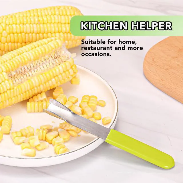 Alt view image 6 of 7 - Corn Prep Peeler Stainless Steel Corn Stripping Tool Corn Cobber Remover Tools Cob Corn Stripper Thresher Quickly Remove Fresh & Boiled Corn Kernels Kitchen Gadget Chef Gift Idea (Yellow)