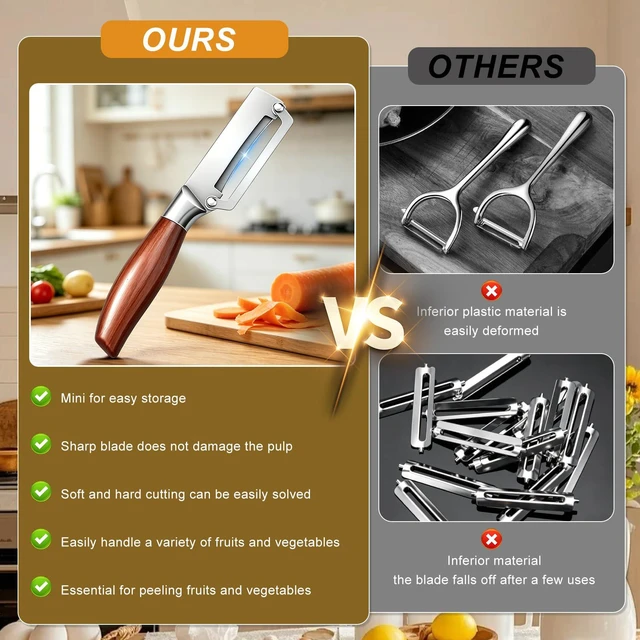 Alt view image 3 of 7 - Multi-Functional vegetable peeler set, New kitchen peeler with handle, ultra-sharp stainless steel blade, suitable for fruits, apples, potatoes, etc(2pc)