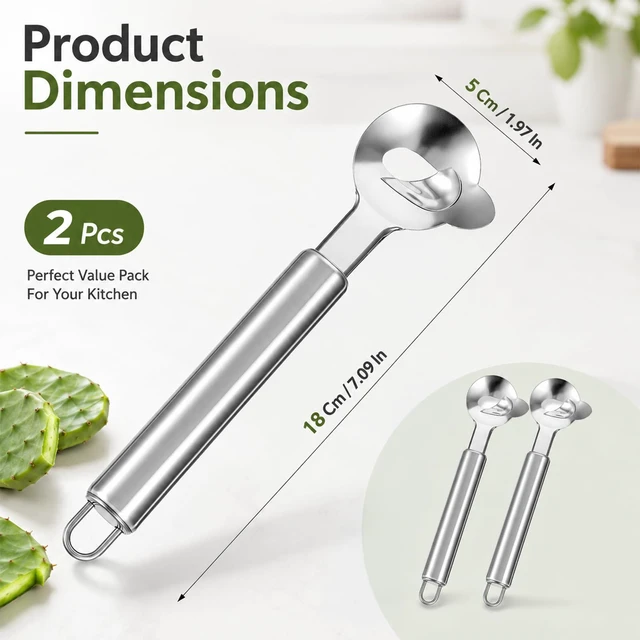 Alt view image 2 of 7 - Spoon Cactus Peeler, Multi-Function Pelador De Nopales Con Espinas stainless Steel Cactus Peeler Tool Noodle Cutter With Hole With Long Handle For Kitchen Gadgets (2)