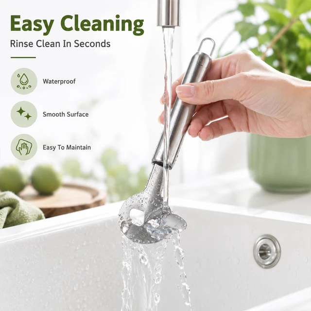 Alt view image 3 of 7 - Spoon Cactus Peeler, Multi-Function Pelador De Nopales Con Espinas stainless Steel Cactus Peeler Tool Noodle Cutter With Hole With Long Handle For Kitchen Gadgets (2)
