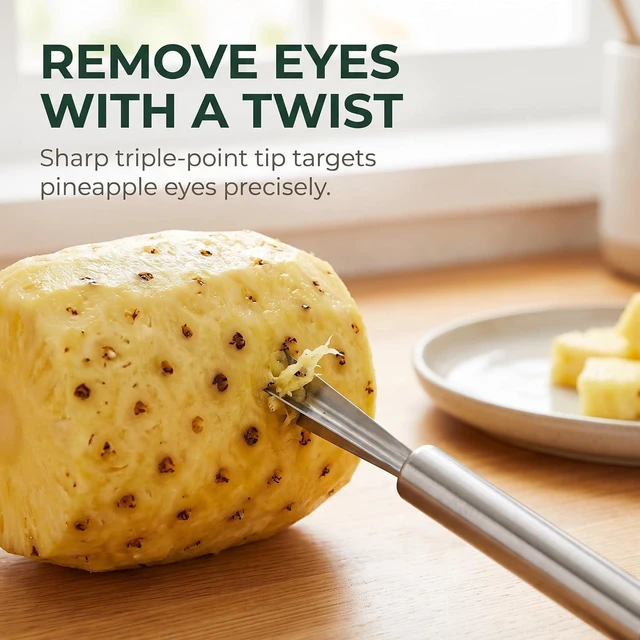 Alt view image 4 of 7 - W shaped stainless steel pineapple eye peeler remover for home kitchen fruit tool 18.5cmx2cm Peelers