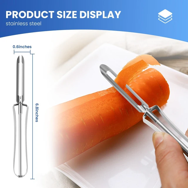 Alt view image 2 of 7 - Stainless Steel Vegetable Peeler for Potato, Carrot, Apple and More | Stainless Steel Construction,Efficient Peeling,Comfortable Handling,Versatile Kitchen Use,Easy to Clean