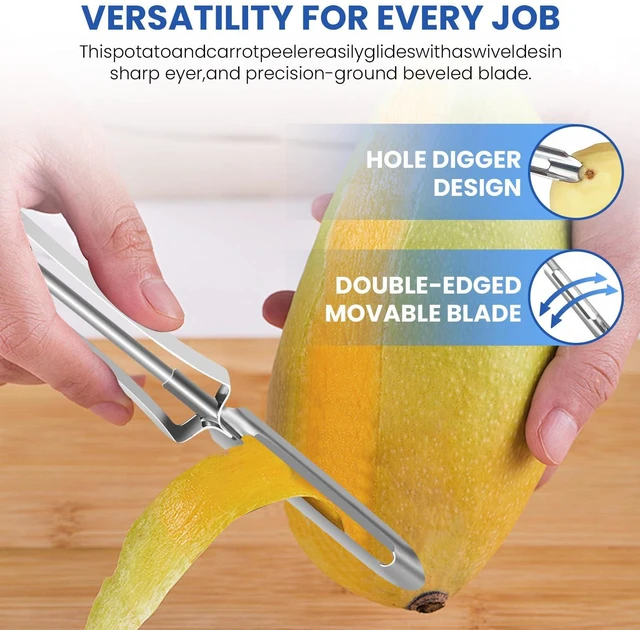 Alt view image 3 of 7 - Stainless Steel Vegetable Peeler for Potato, Carrot, Apple and More | Stainless Steel Construction,Efficient Peeling,Comfortable Handling,Versatile Kitchen Use,Easy to Clean