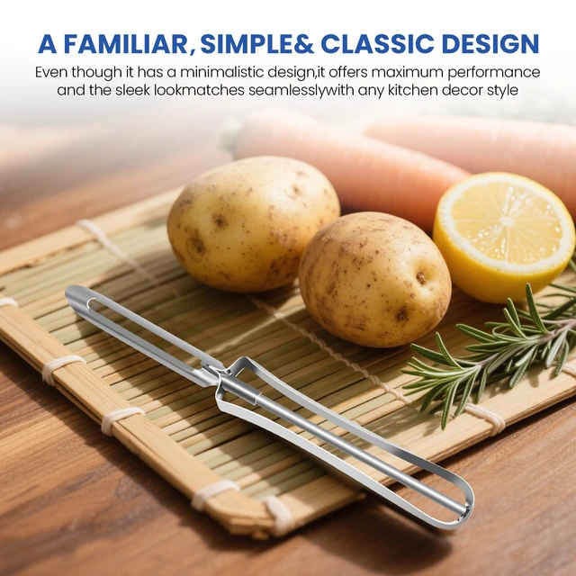 Alt view image 7 of 7 - Stainless Steel Vegetable Peeler for Potato, Carrot, Apple and More | Stainless Steel Construction,Efficient Peeling,Comfortable Handling,Versatile Kitchen Use,Easy to Clean