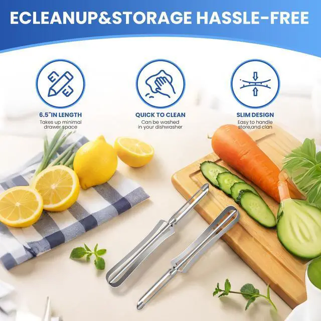 Alt view image 6 of 7 - Stainless Steel Vegetable Peeler for Potato, Carrot, Apple and More | Stainless Steel Construction,Efficient Peeling,Comfortable Handling,Versatile Kitchen Use,Easy to Clean