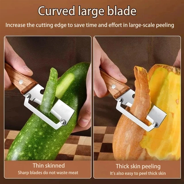 Alt view image 7 of 7 - Premium Vegetable Peeler with Wooden Handle and Bottle Opener,2-in-1 Stainless Steel Multifunctional Kitchen Gadget, Ideal for Apple Potato Carrot Pumpkin Papaya Fruit & Veggie Peeling (1 PCS)