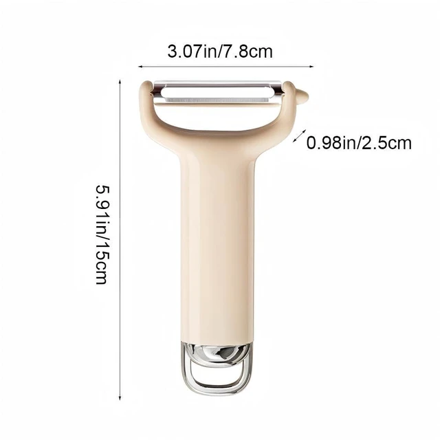 Alt view image 2 of 7 - Beige Vegetable Peeler, Stainless Steel Blade, Ergonomic Y-Handle, Multi-Purpose for Potatoes, Carrots, Fruits, Kitchen Tool