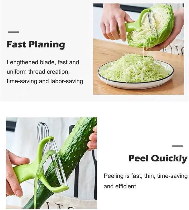 Alt view image 7 of 7 - Green Cabbage Shredder,Vegetable Cutter Cabbage Slicer,Stainless Steel Fruit Vegetable Potato Peeler Graters Kitchen Must Have for Home Restaurants Kitchen Utensils (18 * 12cm)